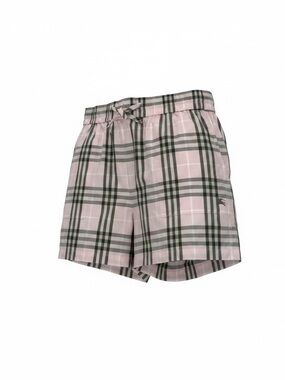 Burberry Pink and Black Plaid Drawstring Shorts